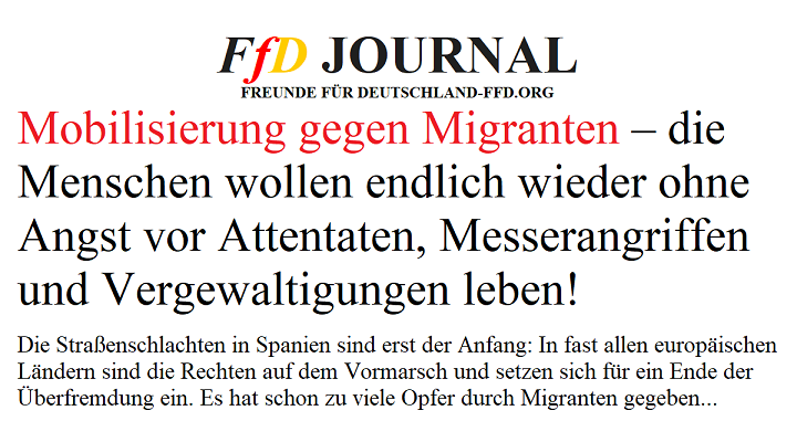 Mobilisierung gegen Migranten – die Menschen wollen wieder ohne Angst leben
